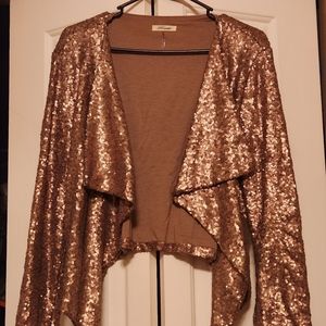 Rose gold sequin blazer